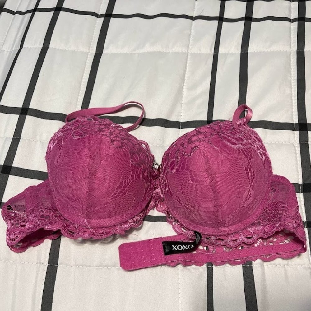 XOXO Lacey Hot Pink Push Up Bra